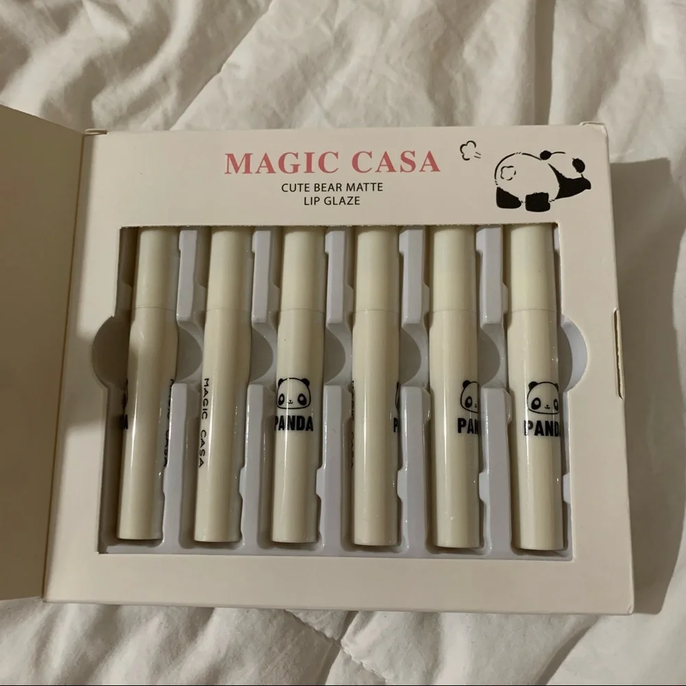 Set of 6 Panda Velvet Matte Lip Glosses/ Matte Lip Glazes